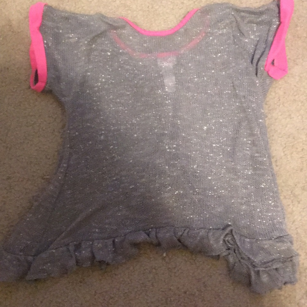 Girls grey sparkle top